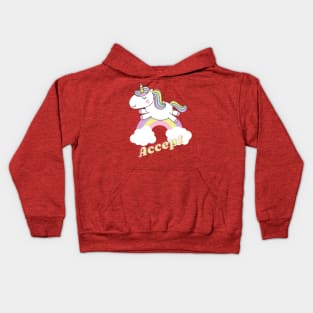 accept ll unicorn Kids Hoodie